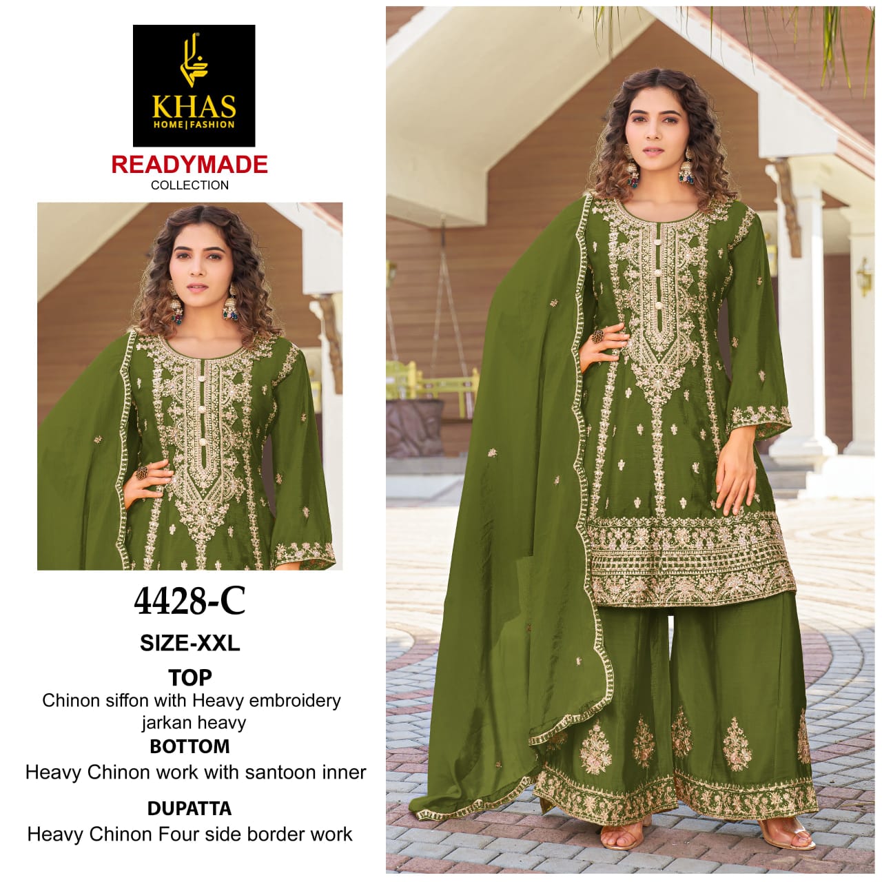 4428 Khas Chinon Silk Pakistani Readymade Suits Wholesale Market In Surat